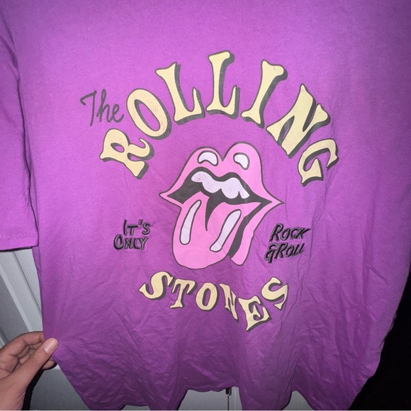 Time and Tru Women's Rolling Stones Only Rock and Roll Graphic Tee, Sizes L NWT - Picture 6 of 10